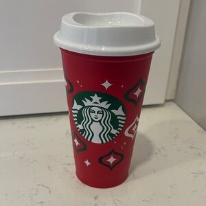 Starbucks Festive Red and White Cup